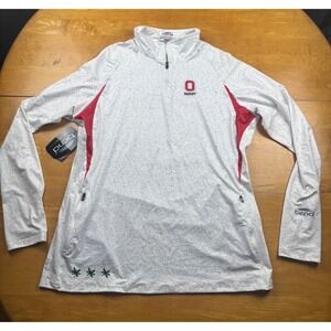 Bend Active Ohio State Buckeyes Parent 1/4 Zip Pullover White Speckled 2XL NWT